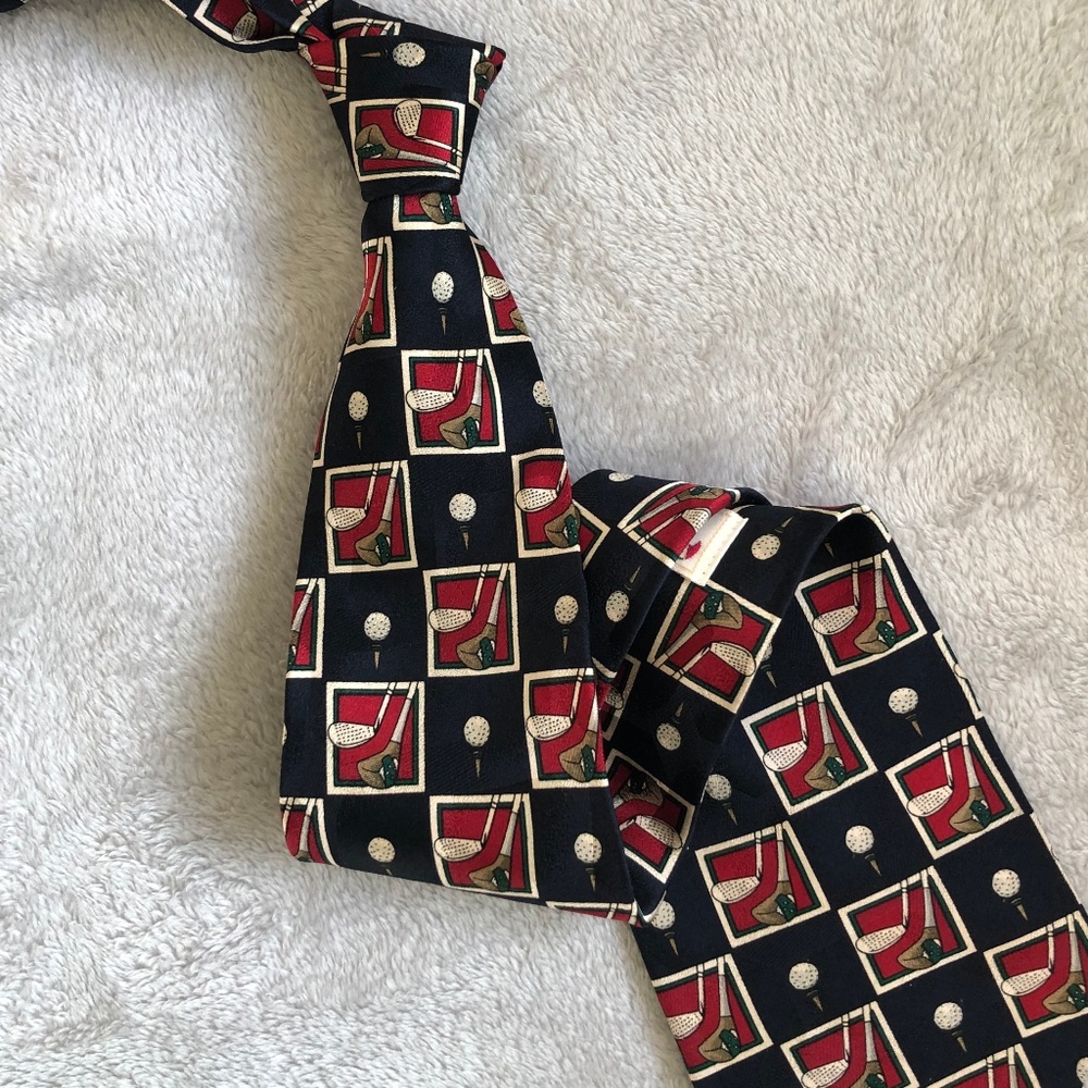 Golf Themed Silk Necktie by Arnold Palmer